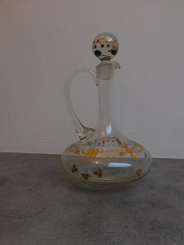 CARAFE EN CRISTAL DECOR A LA DORURE AVEC SON BOUCHON - Photo 2 sur 12