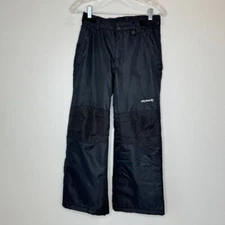 SKIGEAR Ski Snow Board Pants YOUTH MED Black Front Zip Gators Reinforced Rear