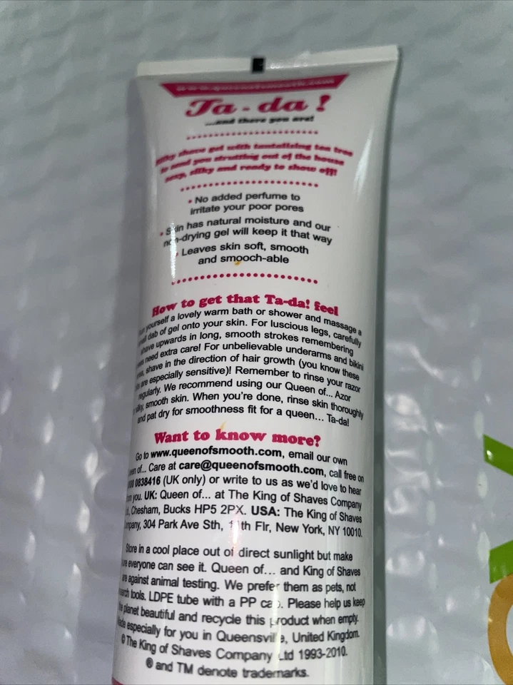 Reina de. Ta-da! Tubo de gel de afeitar cremoso ACEITE DE ÁRBOL DE TÉ para mujer REINA DE SUAVE Foto 4 de 4