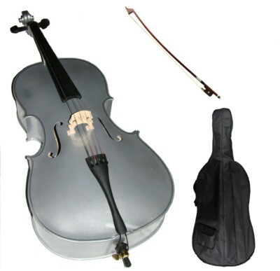 Merano 1/4 Cello with Bag, Bow, Rosin for Student, Beginner - Silver