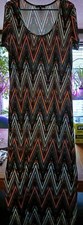 XL Women's Cheveron Short Sleeve BOHO Maxi Dress