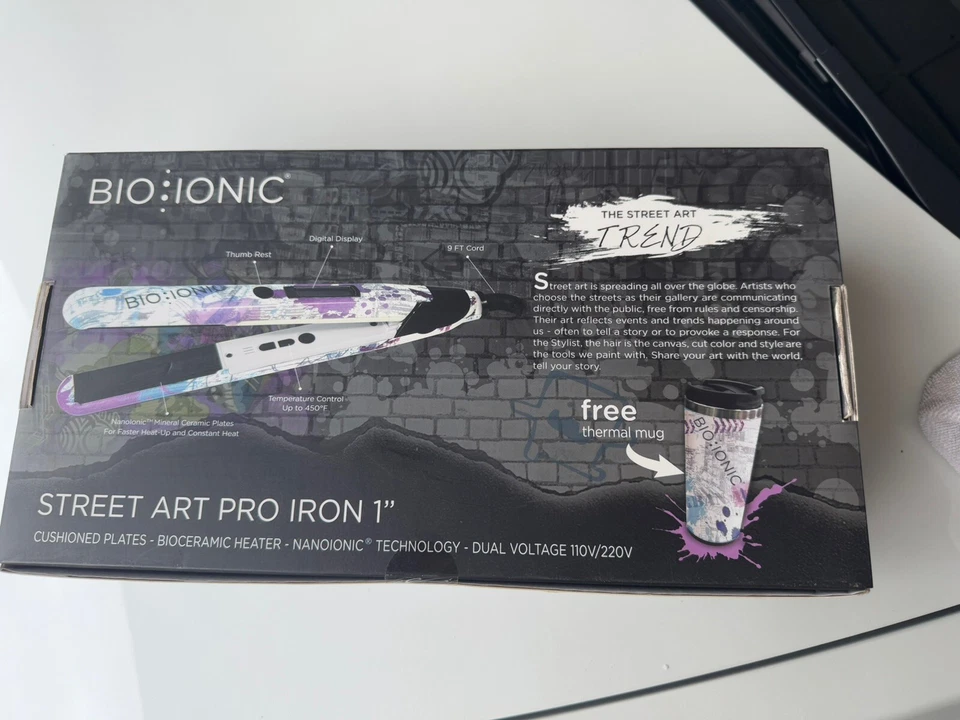 Flat Iron 1"- BIO IONIC Limited Edition Street Art - Free Mug - Image 3 of 3