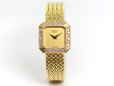 Chopard Damenarmbanduhr 750   18kt Gelbgold + Diamant Lünette um 1980 Vintage