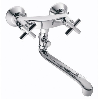 Badearmatur Wannenarmatur Mischbatterie Wasserhahn mit langem Schwenk