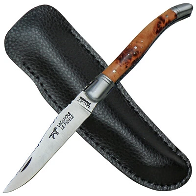 Coutellerie LE FIDELE Laguiole Taschenmesser geschmiedet Wacholderholz Stecketui