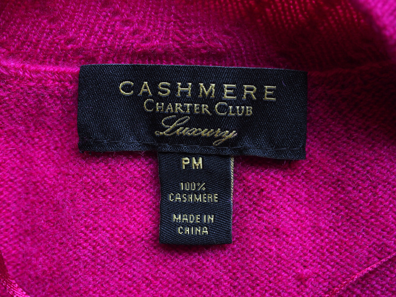 Charter Club Luxury 100% Cashmere Short Completer Sweater Open Front Fuchsia PM