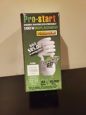 Pro Start 23 watt GU24 base 1550 lumen 2700*K spiral fluorescent lamp