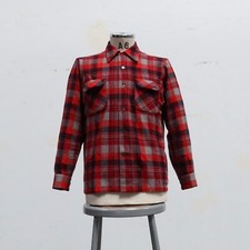 Vintage Pendleton Plaid Wool Jacket Shirt Size M Red Made in USA