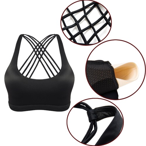 US Women Damping Sports Bra Ultimate Padded Impact Racerback Fitness Vest Yoga - Picture 84 of 156