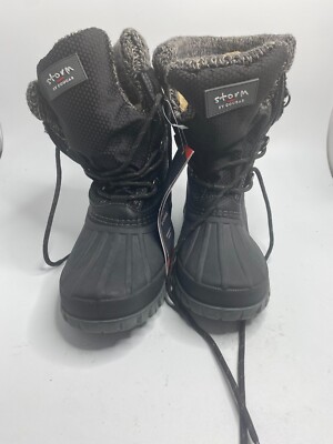 Storm by Cougar Cove-N Women's Lace-Up Duck Boots Grey Black Sz M