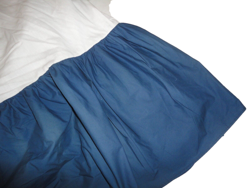 COMING HOME mittelblau (1) TWIN-BETTROCK 100 % BAUMWOLLE 15" FALLENDE GETEILTE ECKE - Bild 1 von 6