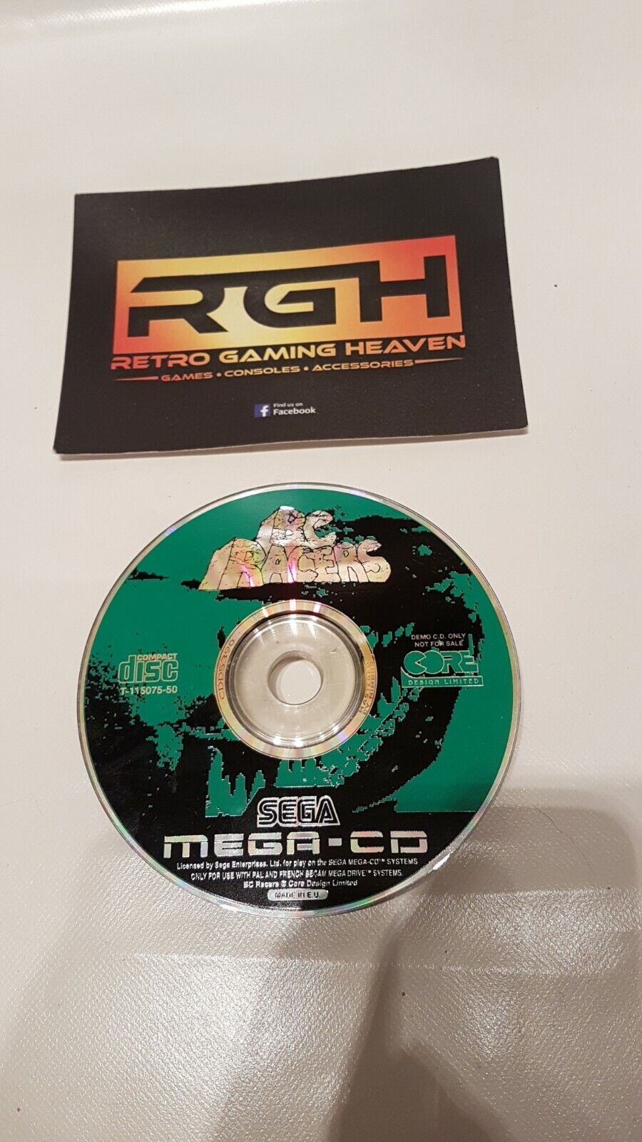 BC Racers Sega Mega CD Jeu Démo Disque Vert Imprimé Actif