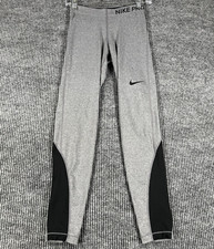Nike Pro Leggings Womens Small Gray Dri Fit Workout Training Active Gym Run