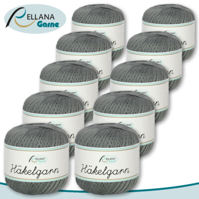 Rellana 10 x 50 g Häkelgarn|14|100% Baumwolle mercerisiert und gasiert Amigurumi