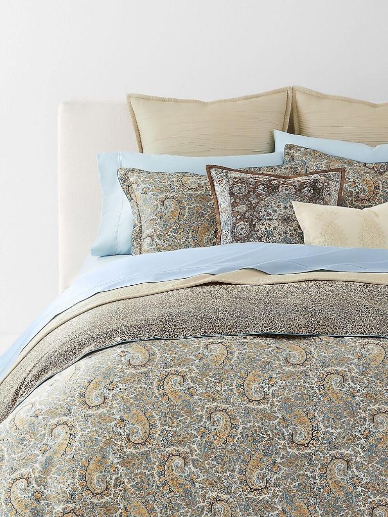 RALPH LAUREN Riley Paisley FULL/ QUEEN COMFORTER SET 3P Neutral