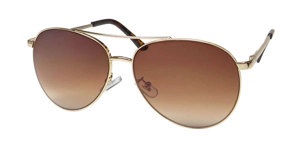 Oscar de la Renta Brown Aviator Sunglasses - Classic Metal Frame in Brown Oscar De La Renta Sunglasses Gold and Brown – Watches & Crystals main image 3