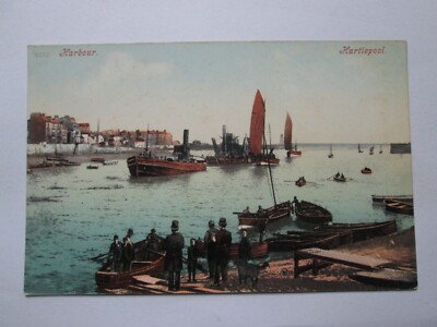 Der Hafen Hartlepool Durham Vintage Postkarte M6