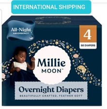 New All Natural Millie Moon Disposable Diapers OVERNIGHT Size 4