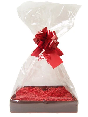 JAFFA IMPORTS Make Your Own Gift Basket DIY Hamper Kit - 30cm Tray, Shred, Bag, Red Bow, Tag