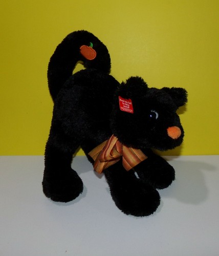 "Peluche Gund Halloween Gato Negro NOCHE ASUSTADA Gato Criado Espalda 13"" x 10" - Imagen 1 de 3