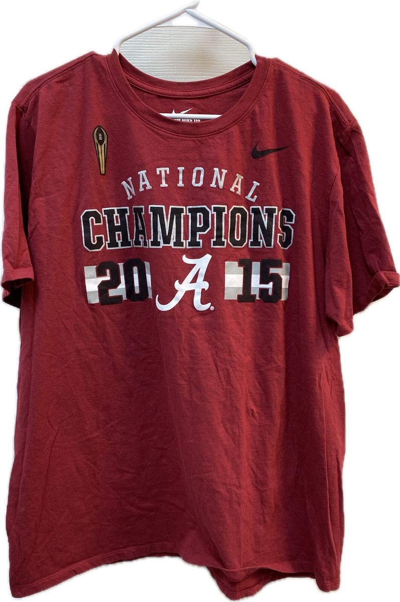 EUC: Alabama Crimson Tide Champions T Shirt Nike Sz XL Red Short Sleeve 2015