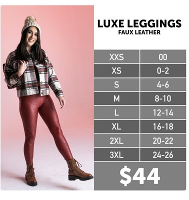 LuLaRoe XL Luxe Faux Leather Red Women 