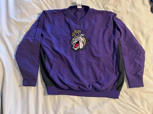 Knights Apparel Men's L Purple V-Neck Pullover Embroidered Bulldog - product listing photo