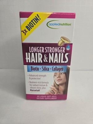 Applied Nutrition Longer, Stronger Hair and Nails, Biotin Silica Collagen 60 CT