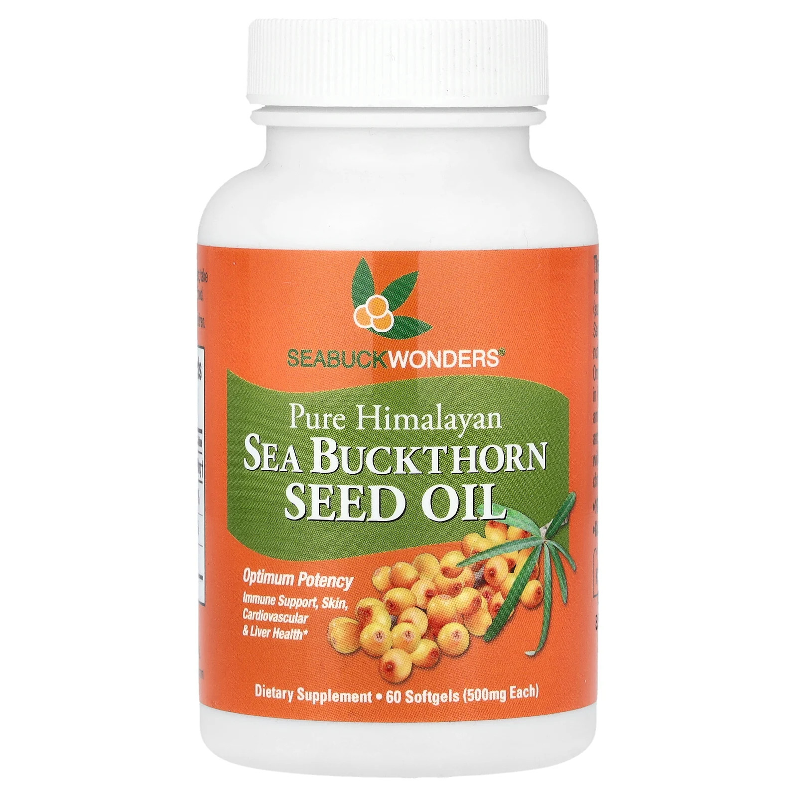 SeaBuckWonders Масло семян облепихи 500 мг 60 мягких желатиновых капсул полностью натуральное 5490₽