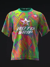 Custom Name ROTO GRIP - HUSTLE GLOW NEON Bowling Jersey Short & Long Sleeve