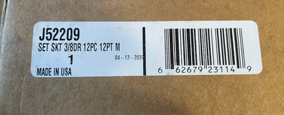 Proto J52209 12-pc 12 Point 3/8'' Drive Metric Deep Socket Set