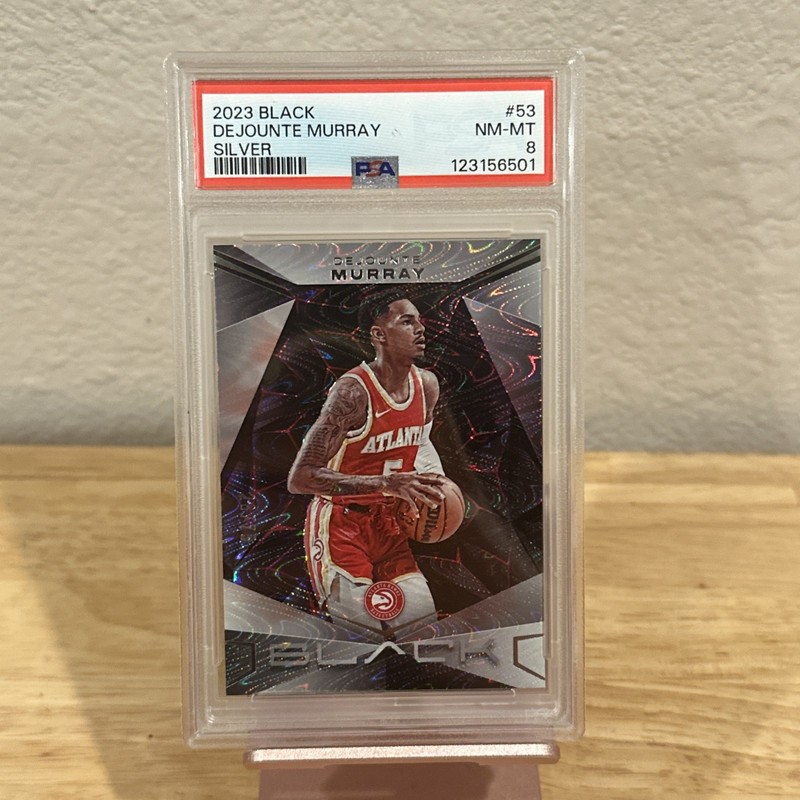 2023-24 Panini Black - Dejounte Murray #53 Silver /75 PSA 8
