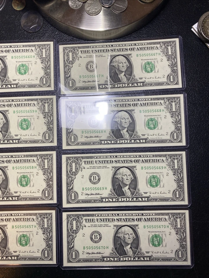 💎SUPER RARE Lot of 12 Consecutive UNC WEB Notes 1995 $1 FR NOTES - Image 4 of 4