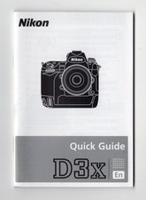 Nikon D3X Camera Quick Guide 40 Page Pocket Sized Instruction Manual In English