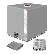 IBC Tank Abdeckung 1000L Container Zubeh&ouml;r Schutzplane Wassertank Plane Grau #16