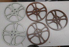 Lot of 5 Metal 16mm/1600ft Film Reels Goldberg Brothers, HFC