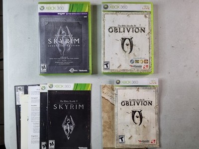 The Elder Scrolls IV & V Skyrim & Oblivion Game Microsoft Xbox 360 Game Lot 