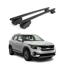 Lockable Roof Rack Cross Bars Luggage Carrier for Kia Seltos 2021-2025 Black