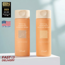 illuel Daily Powder Wash Enzyme Cleanser Hempseed & Charcoal EWG Green, K-Beauty