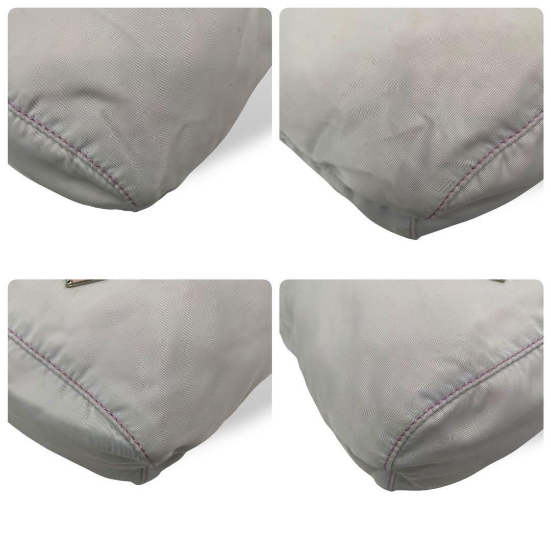 PRADA Nylon Drawstring Pouch Gray Triangular Plate - image 6