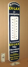 EXLAX Thermometer Sign - GIANT SIZE - Still Works- DRUGSTORE & TOILET -Not Faded