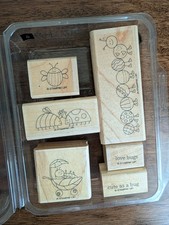 Stampin' Up Love Bug Retired Wood Mounted Rubber Stamp Set