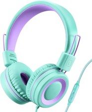P10 Kids Headphones with Microphone - Adjustable 85dB/94dB Volume Control, Green