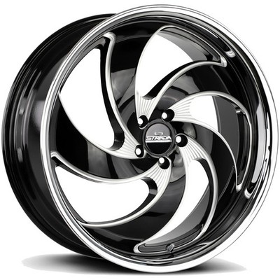 Strada C05 Retro 5 20x8.5 5x120 +35mm Black/Milled/SSL Wheel Rim 20'' Inch