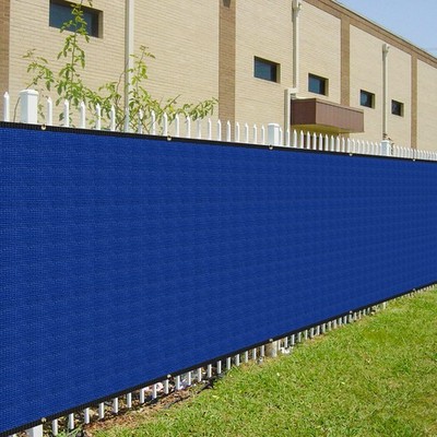 1' Blue Privacy Fence Screen Outdoor Heavy Duty Windscreen UV Block Fencing Net