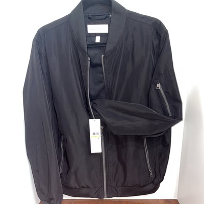 NEW CALVIN KLEIN MEN'S WATER / WIND RESISTANT BLACK BOMBER JACKET SIZE M