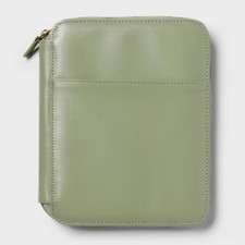 Faux Leather Zip Tech Case 7"x9" - Green -Threshold