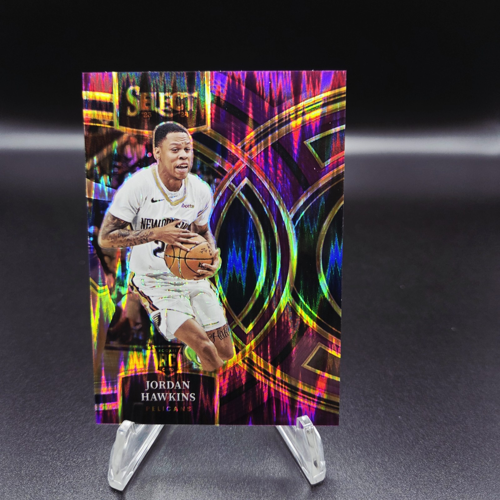 2023-24 Panini Select Premier Jordan Hawkins #124 Purple Flash Prizm /175 (RC)