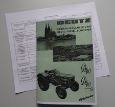 Bedienungsanleitung Deutz D40 D40 S + Anleitung Mähwerk 105 Seiten H1135-1/2