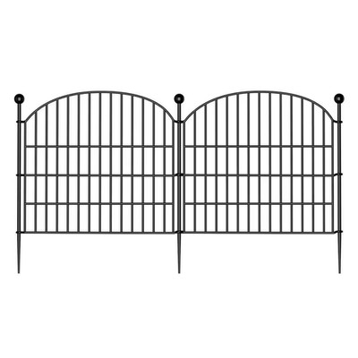 24 in (H) X 10 Ft (L) Rustproof Metal Garden Fence, No Dig Decorative Garden Fen